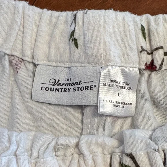 Vermont Country Store Portuguese Flannel Cardinal 100% Cotton Pajama Pants. - Picture 2 of 9